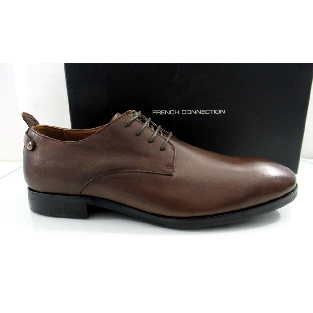 Men's French Connection Filip Leather Lace Up Oxford Dress Shoes Brown